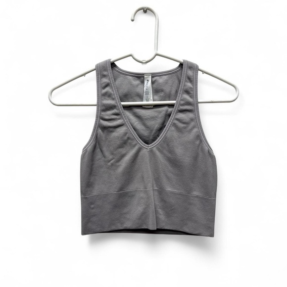 Athleta Light Gray V-Neck Tank - Picture 1 of 3